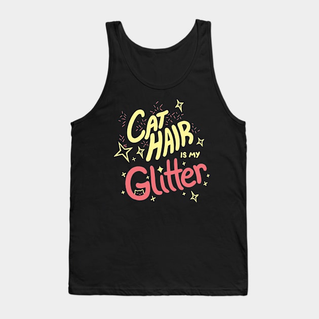 Cat Hair is my Glitter Tank Top by paulinaganucheau